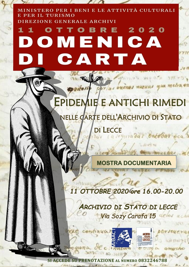 Epidemie e antichi rimedi nelle carte dell’Archivio di Stato di Lecce